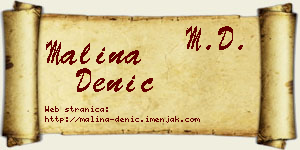 Malina Denić vizit kartica
